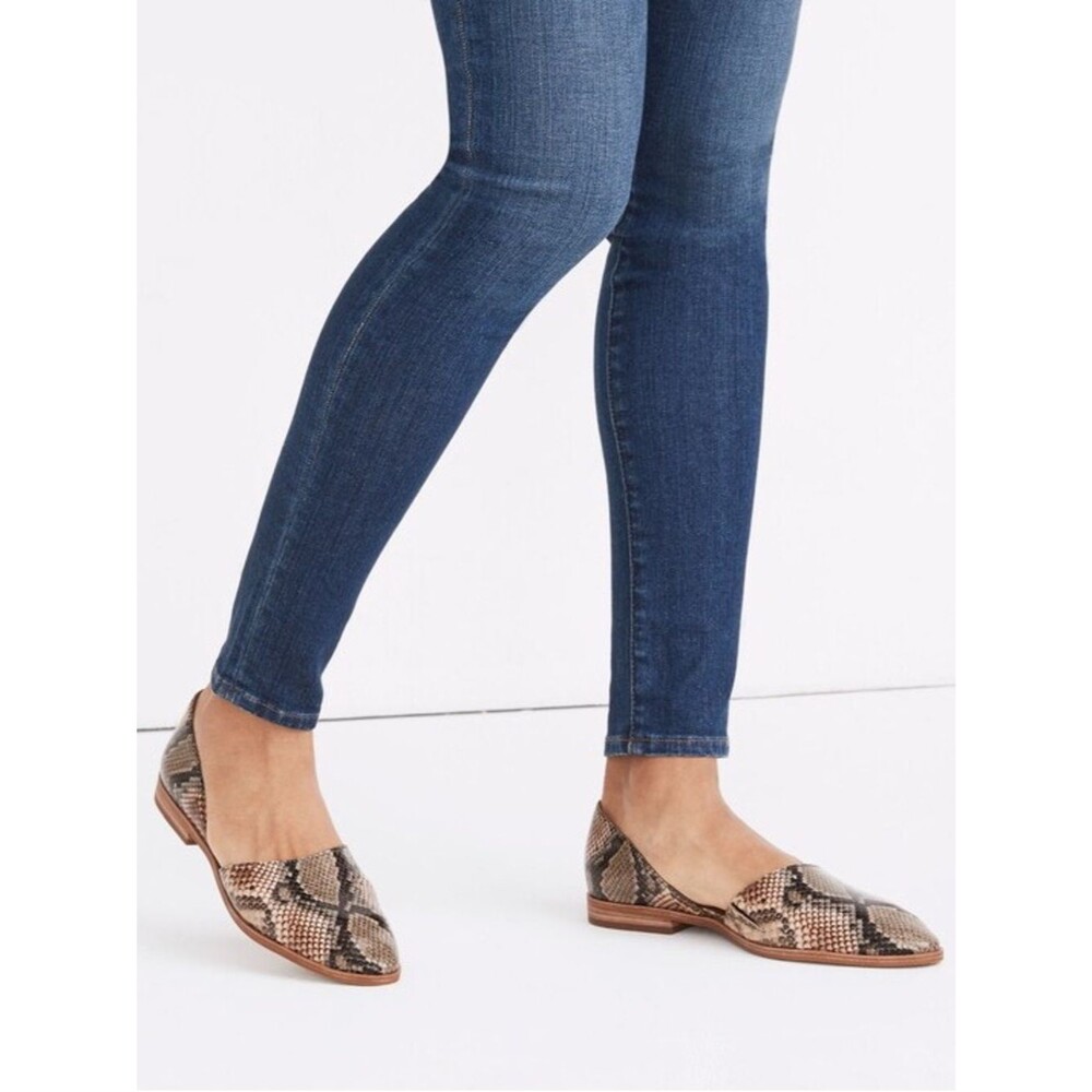 Madewell The Marisa d'Orsay Flat in Snake Embossed Leather Women’s Size 7 NWOB